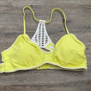 Victoria’s Secret Swimwear Crochet Bikini Top Green Yellow Neon Green